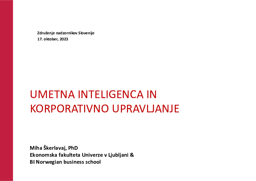 Umetna inteligenca in korporacijsko upravljanje