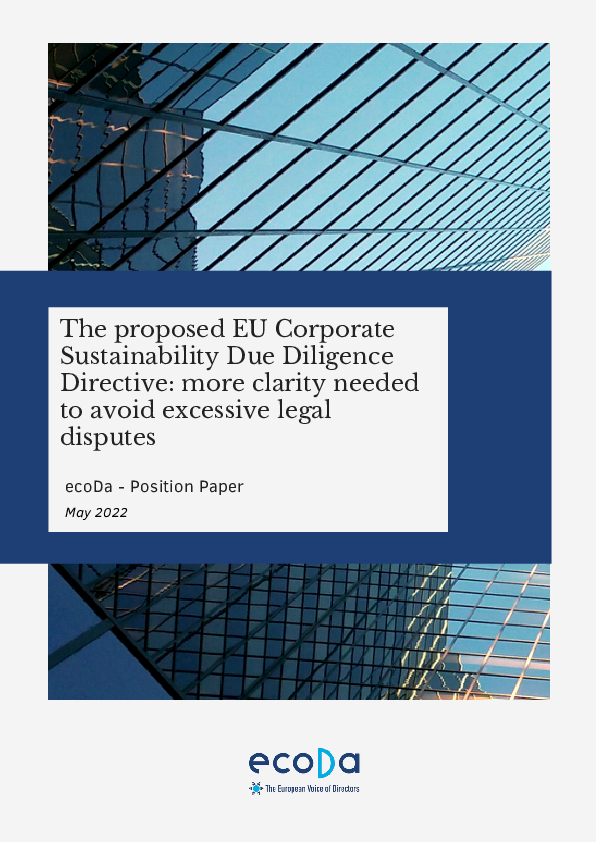 ecoDa Position Paper on the Corporate Sustainability Due Diligence draft directive