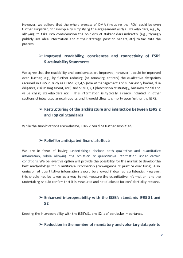 Amended ESRS - EFRAG Consultation