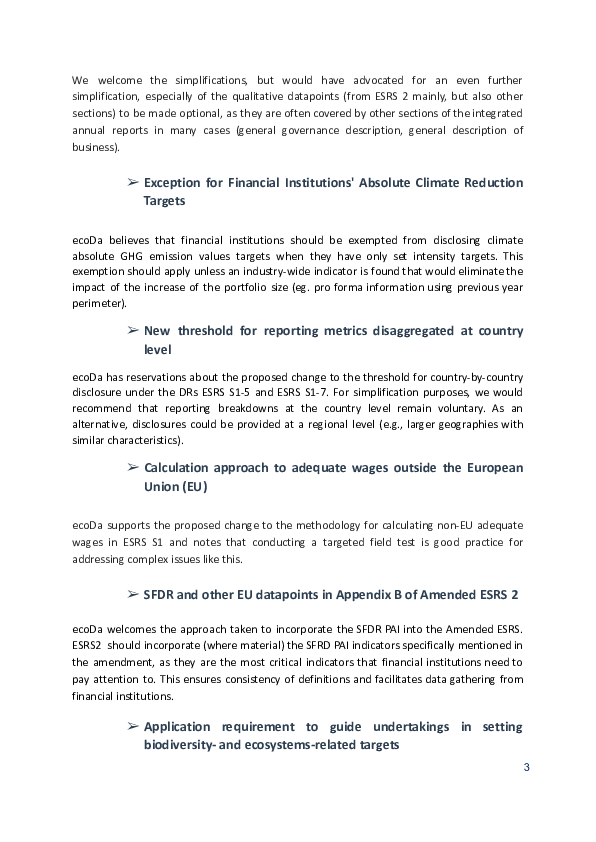 Amended ESRS - EFRAG Consultation