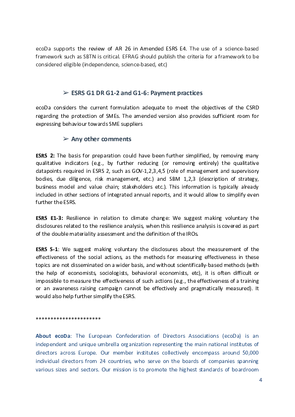 Amended ESRS - EFRAG Consultation