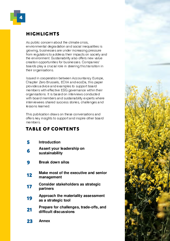 ESG governance: six ways for boards to lead the sustainability transition