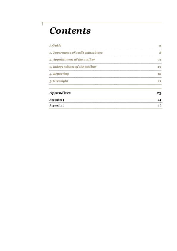 Guidance for audit committees