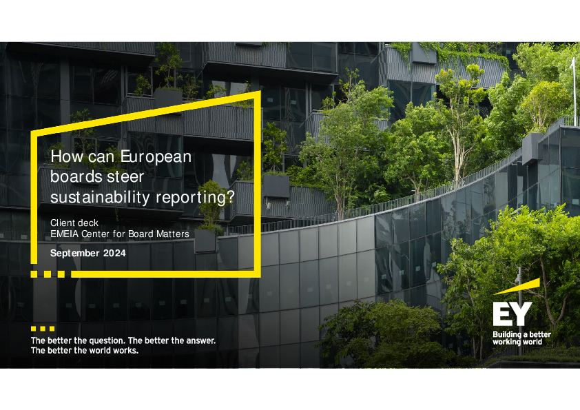 How Can Boards Steer Sustainability Reporting