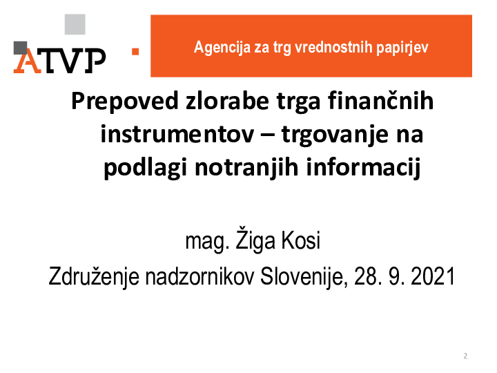 Prepoved zlorabe trga finančnih instrumentov – trgovanje na podlagi notranjih informacij