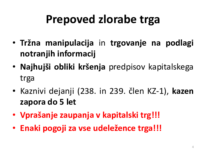 Prepoved zlorabe trga finančnih instrumentov – trgovanje na podlagi notranjih informacij