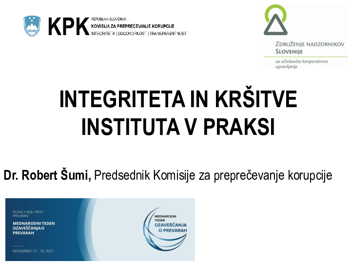 Integriteta in kršitve instituta v praksi