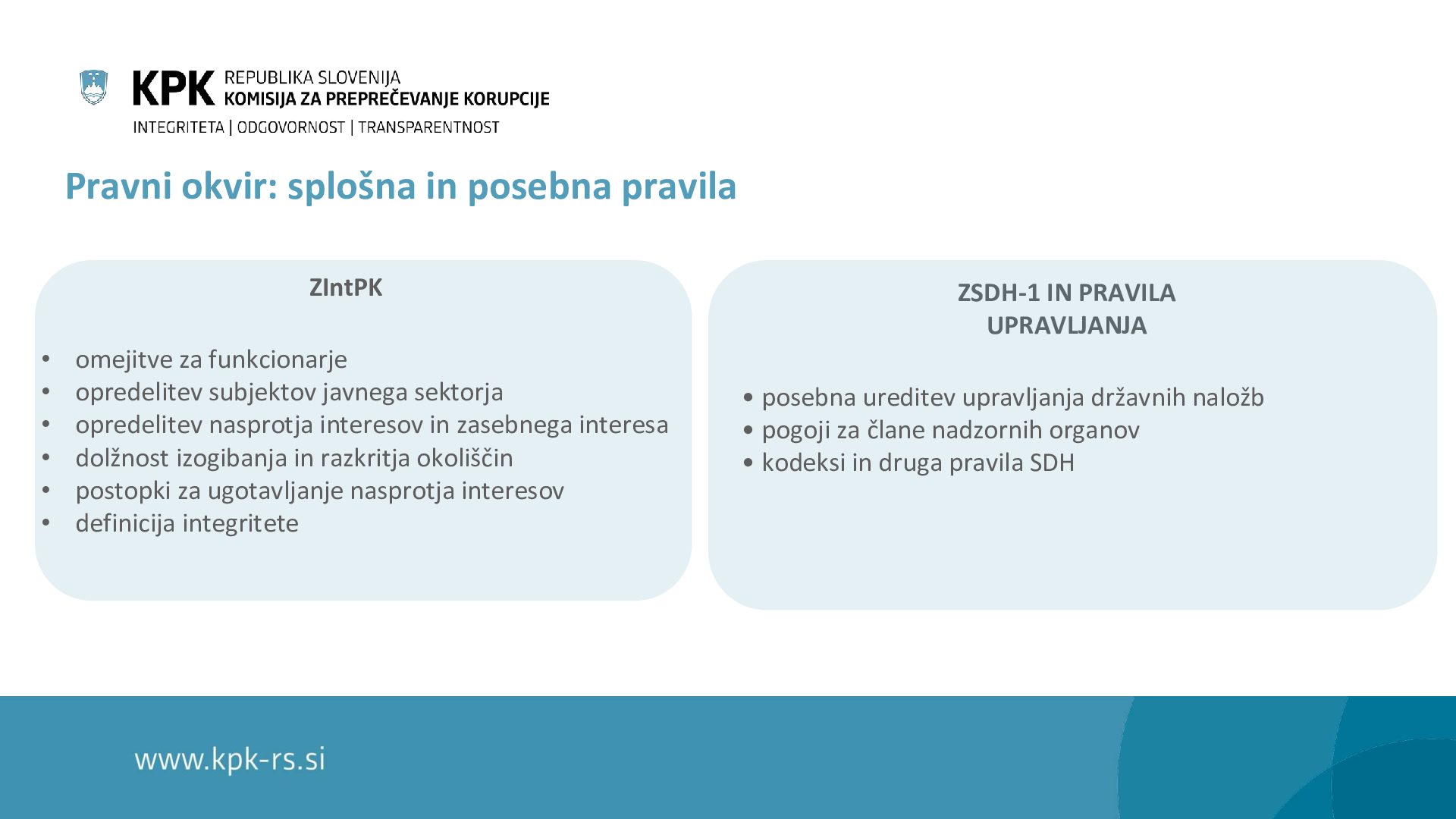 O nasprotju interesov v konkretnih primerih in pomembnosti integritete kot dejavnikoma neodvisnosti posameznega člana NS z vidika ZIntPK