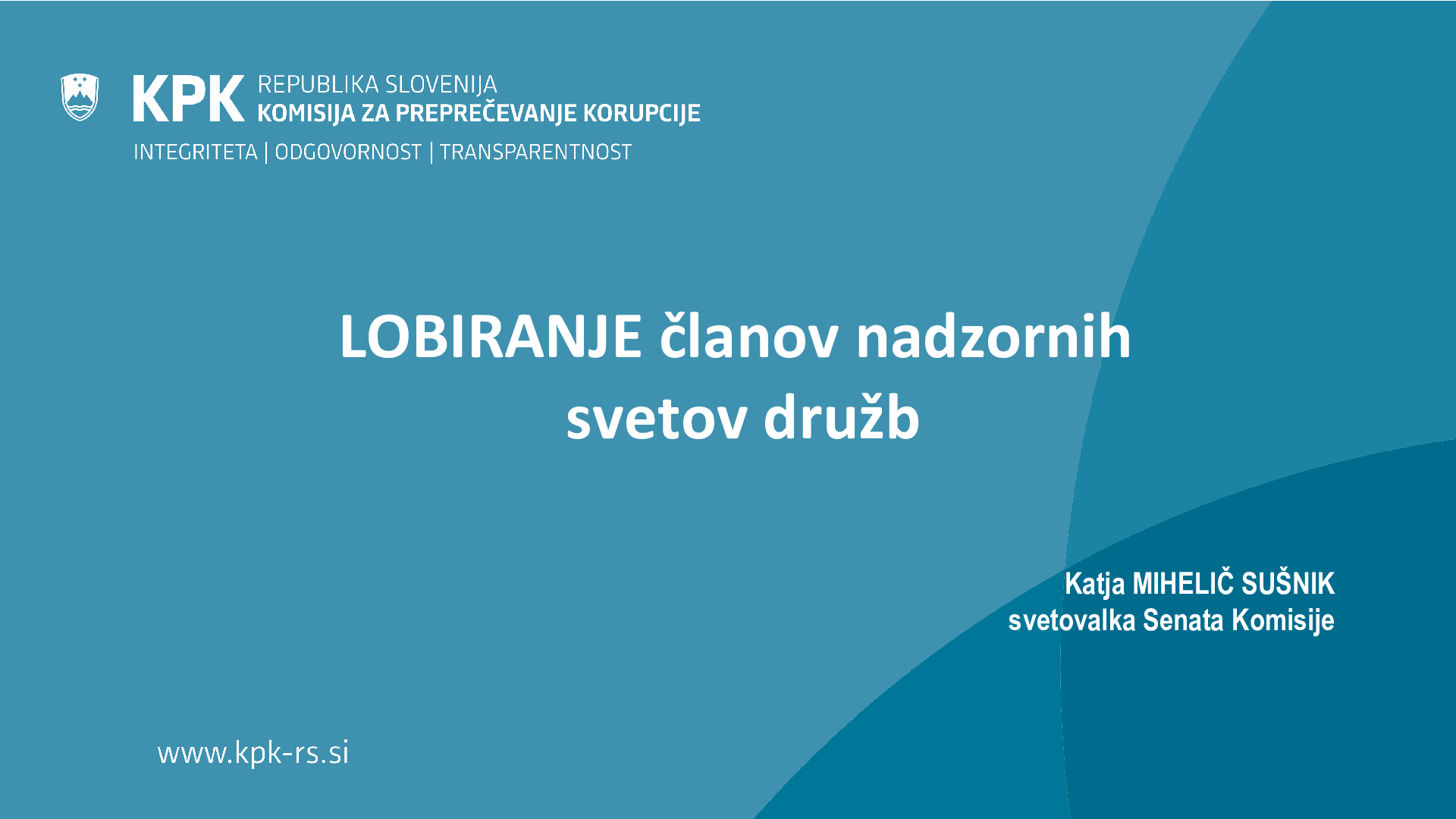 Lobiranje s strani članov NS - pojasnilo KPK