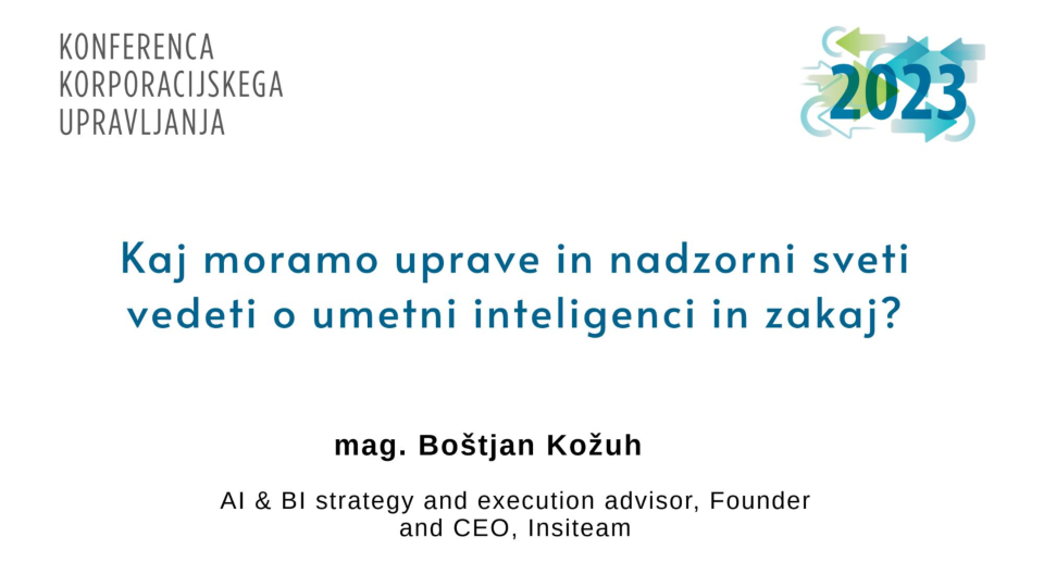 Kaj moramo uprave in nadzorni sveti vedeti o umetni inteligenci in zakaj?