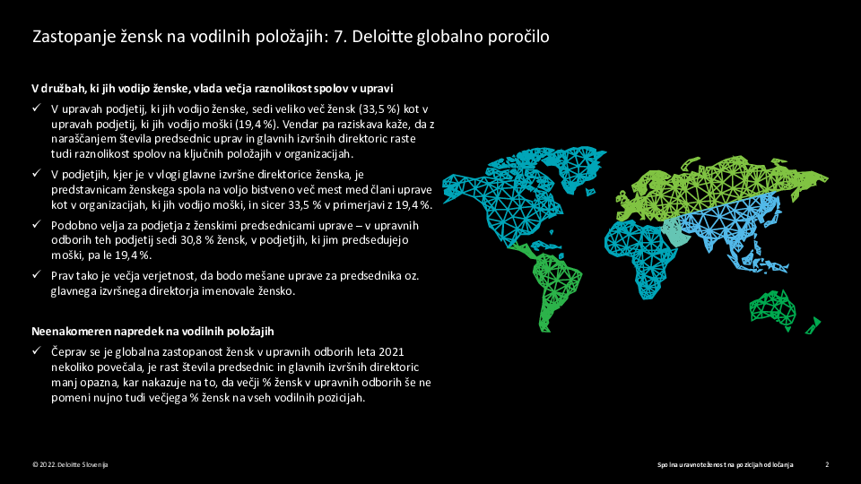 Kaj nam o spolni uravnoteženosti na pozicijah odločanja povedo mednarodne raziskave