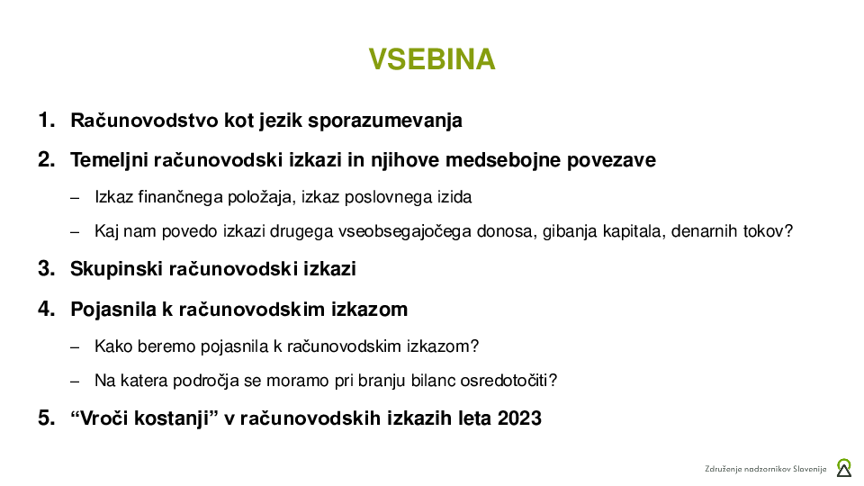 Nadzor nad finančnim poslovanjem družbe - branje bilanc za nadzornike