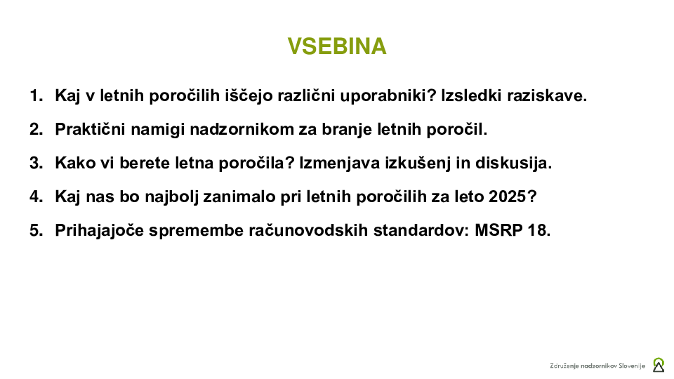 Nadzor nad finančnim poslovanjem družbe - branje bilanc za nadzornike