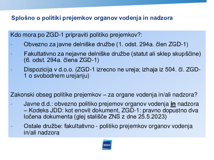 Novosti pri oblikovanju politik prejemkov za organe vodenja in nadzora v državnih družbah