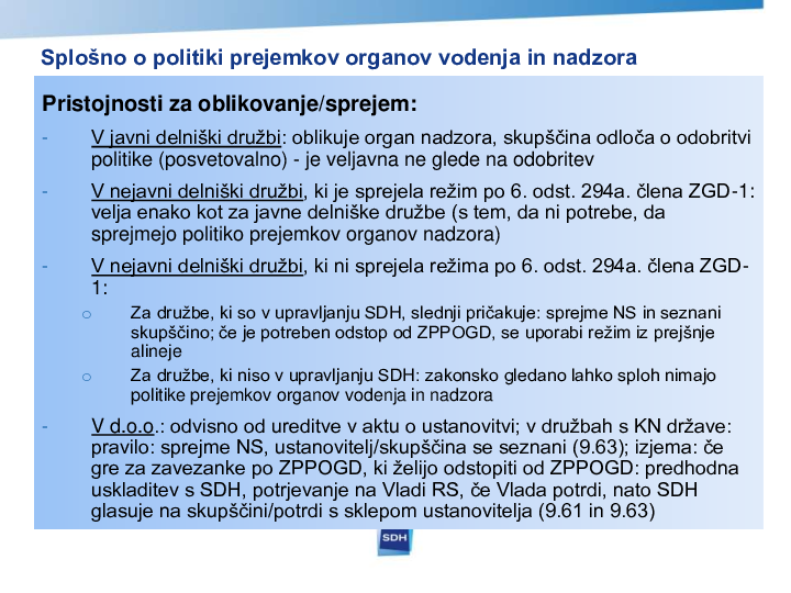 Novosti pri oblikovanju politik prejemkov za organe vodenja in nadzora v državnih družbah