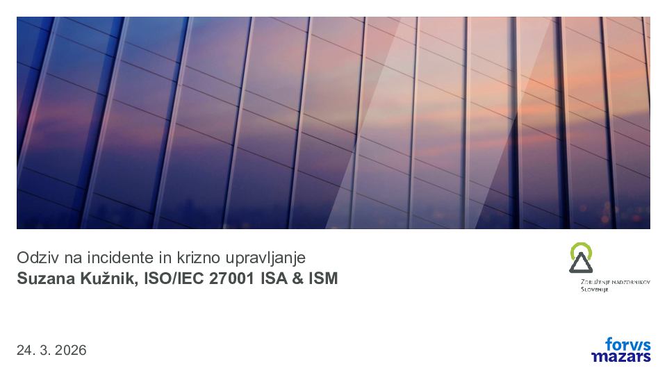 Odziv na incidente in krizno upravljanje