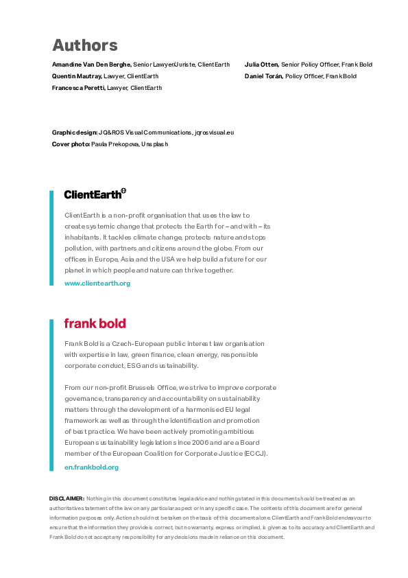Legal Analysis: Corporate Environmental Due Diligence and Reporting in the EU