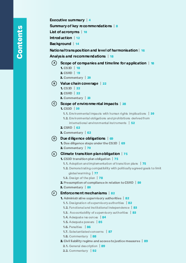 Legal Analysis: Corporate Environmental Due Diligence and Reporting in the EU