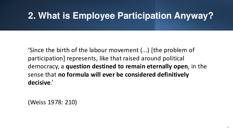 Sleeping Beauty? Present-day Employee Participation and Corporate Governance in the EU