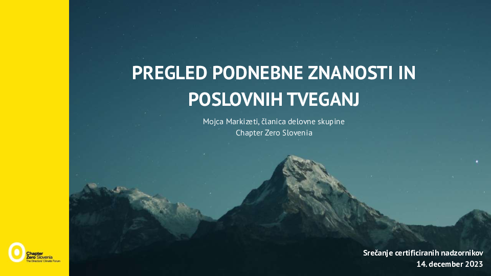 Kaj morajo nadzorniki vedeti o ukrepanju proti podnebnim spremembam?