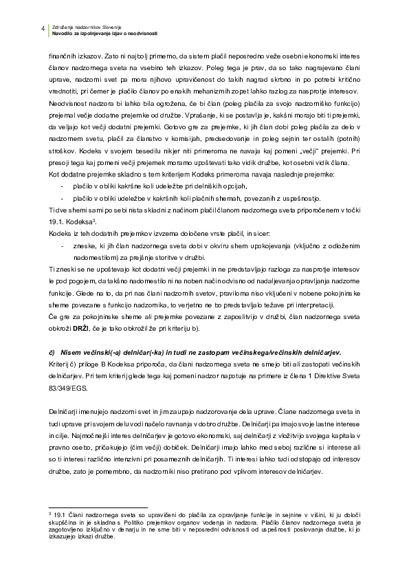 Izjava o neodvisnost člana NS - NAVODILO za izpolnjevanje