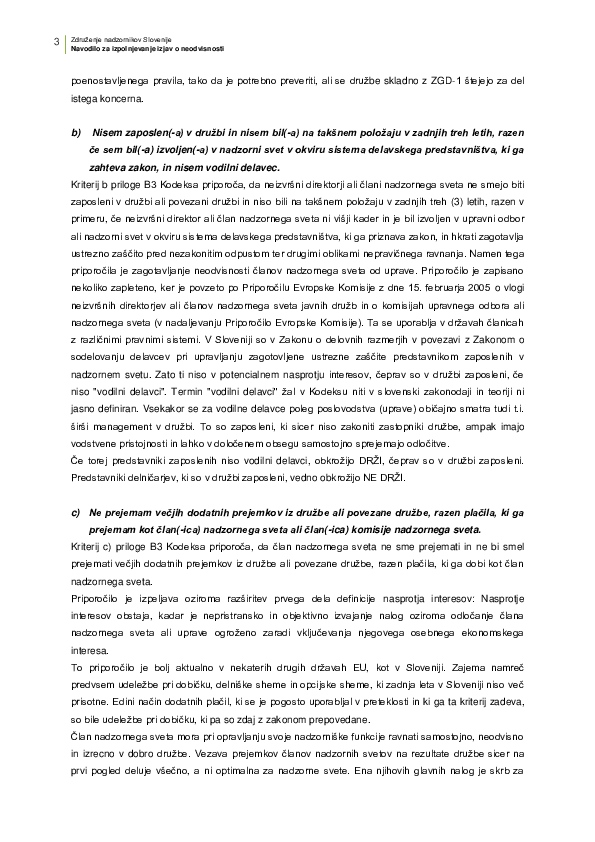 Izjava o neodvisnost člana NS - NAVODILO za izpolnjevanje