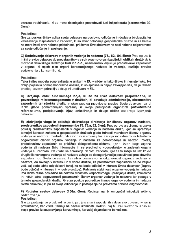 Odziv ZNS na predlog ZSDU