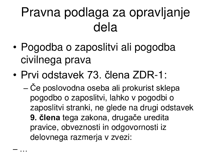 Pogodbena razmerja s predsednikom / članom uprave