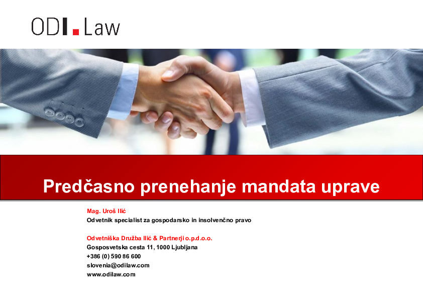 Predčasno prenehanje mandata upravi