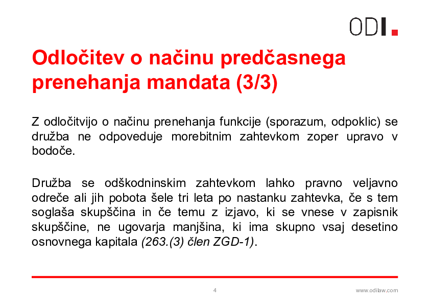 Predčasno prenehanje mandata upravi