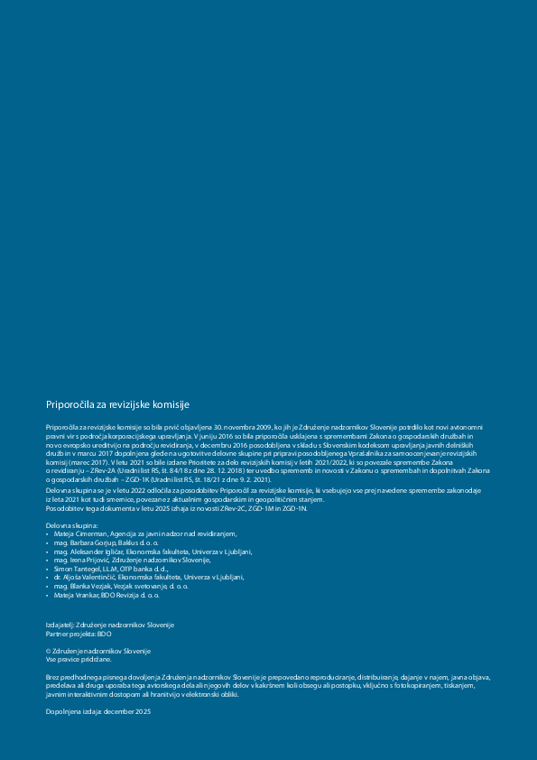 Priporočila za revizijske komisije