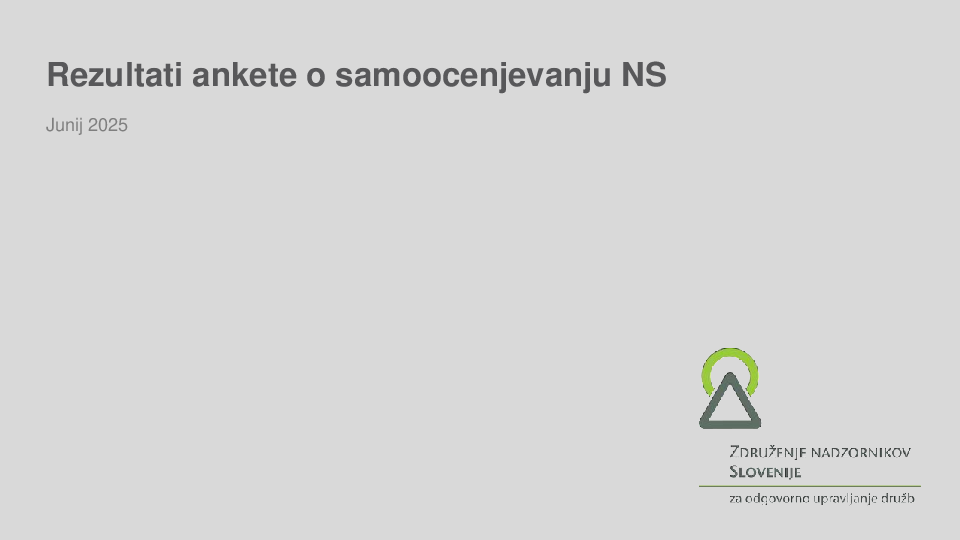 Rezultati ankete o samoocenjevanju NS