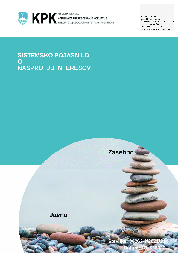 KPK - Novo Sistemsko pojasnilo o nasprotju interesov