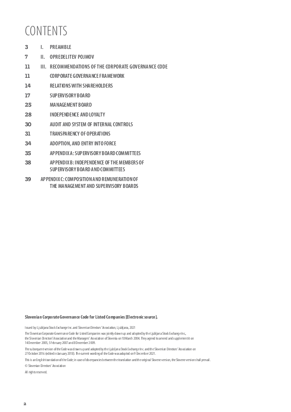 Slovenian Corporate Governance Code for Listed Companies