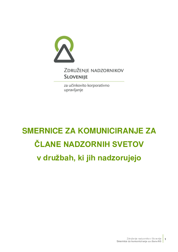 Smernice za komuniciranje za člane nadzornih svetov