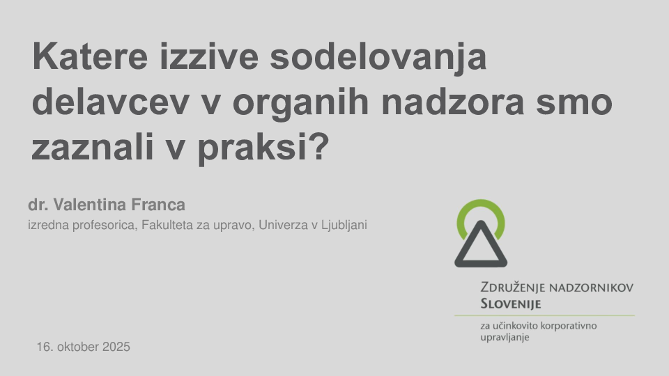 Sodelovanje delavcev v organu nadzora – anketa 2025