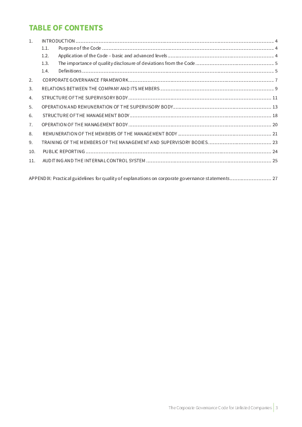 Corporate Governance Code for Unlisted Companies