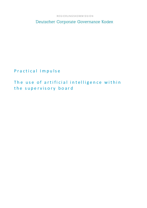 The use of artificial intelligence within the supervisory board