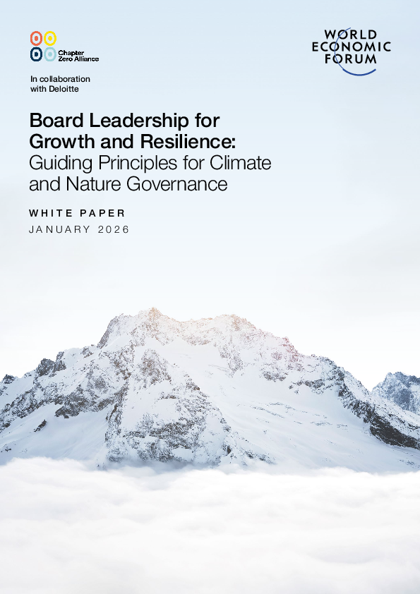 Board Leadership for Growth and Resilience: Guiding Principles for Climate and Nature Governance
