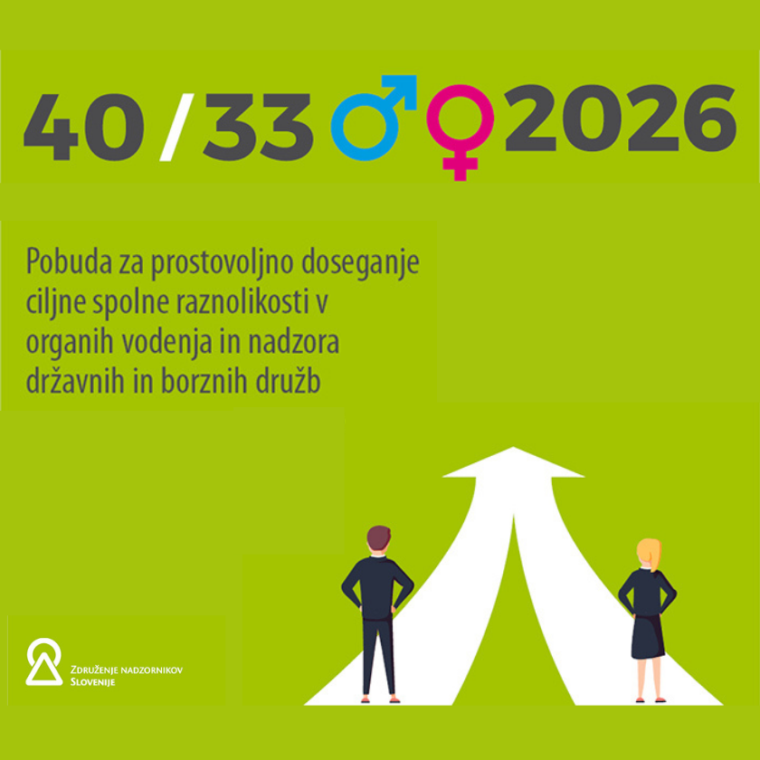 Poročilo o napredku za doseganje ciljne spolne raznolikosti iz pobude 40/33/2026